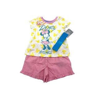 Disney Store Minnie Mouse Girls Shirt Shorts Size 2 New